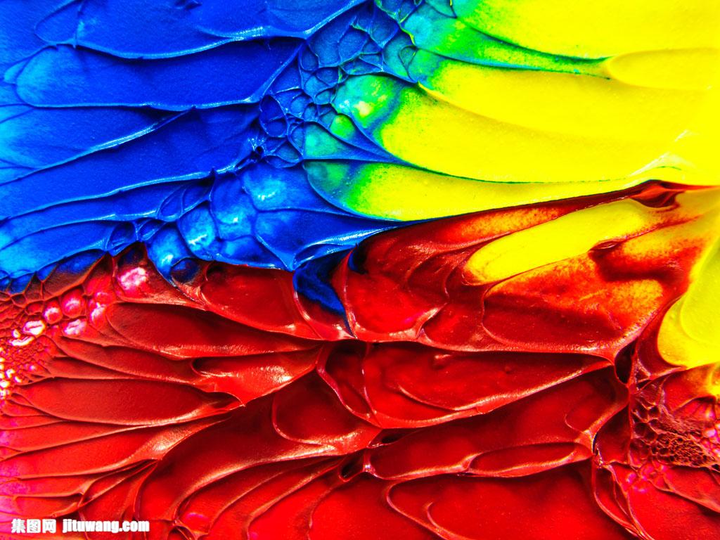 红蓝黄三色颜料背景 图片素材下载-底纹背景-背