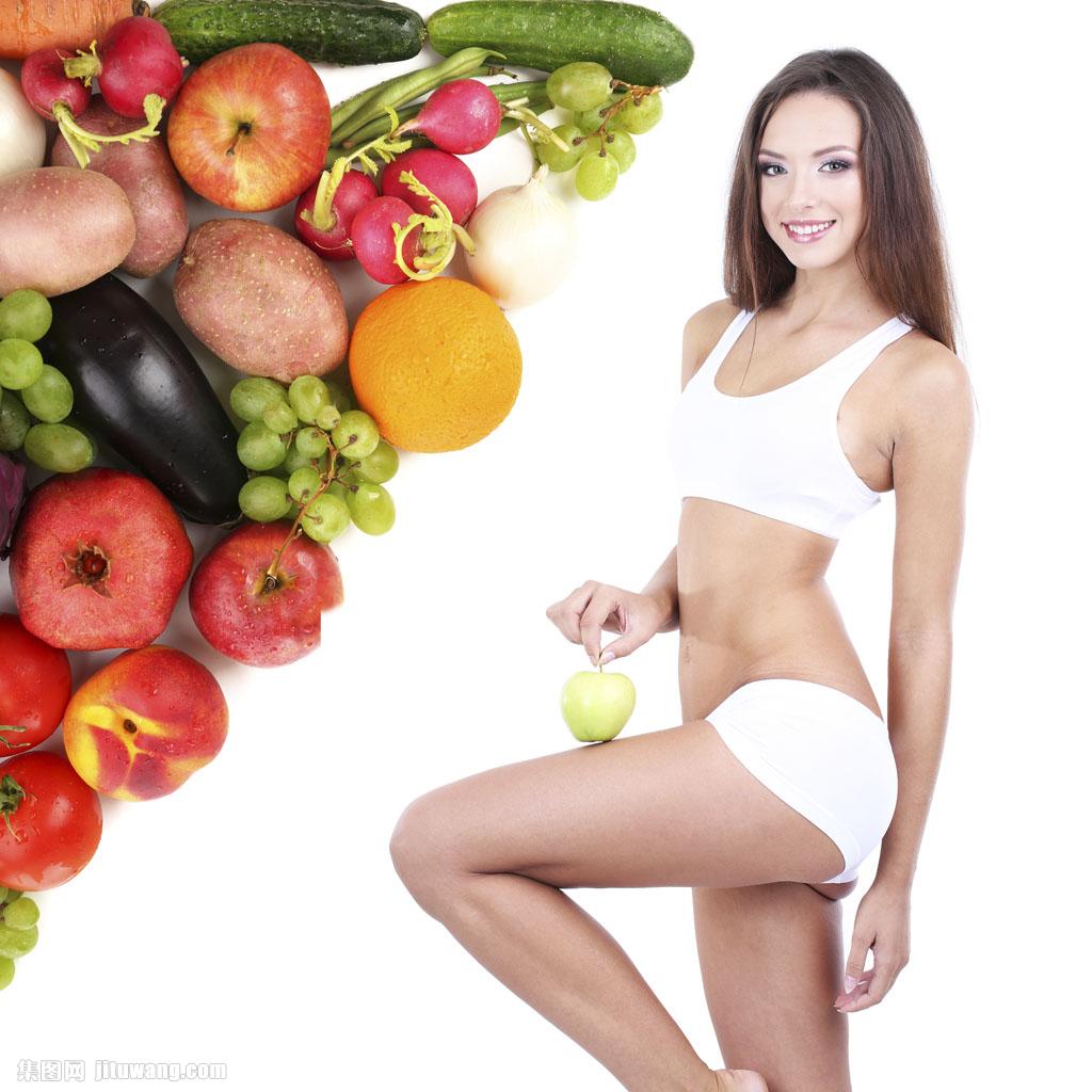 瘦身美女与水果图片
