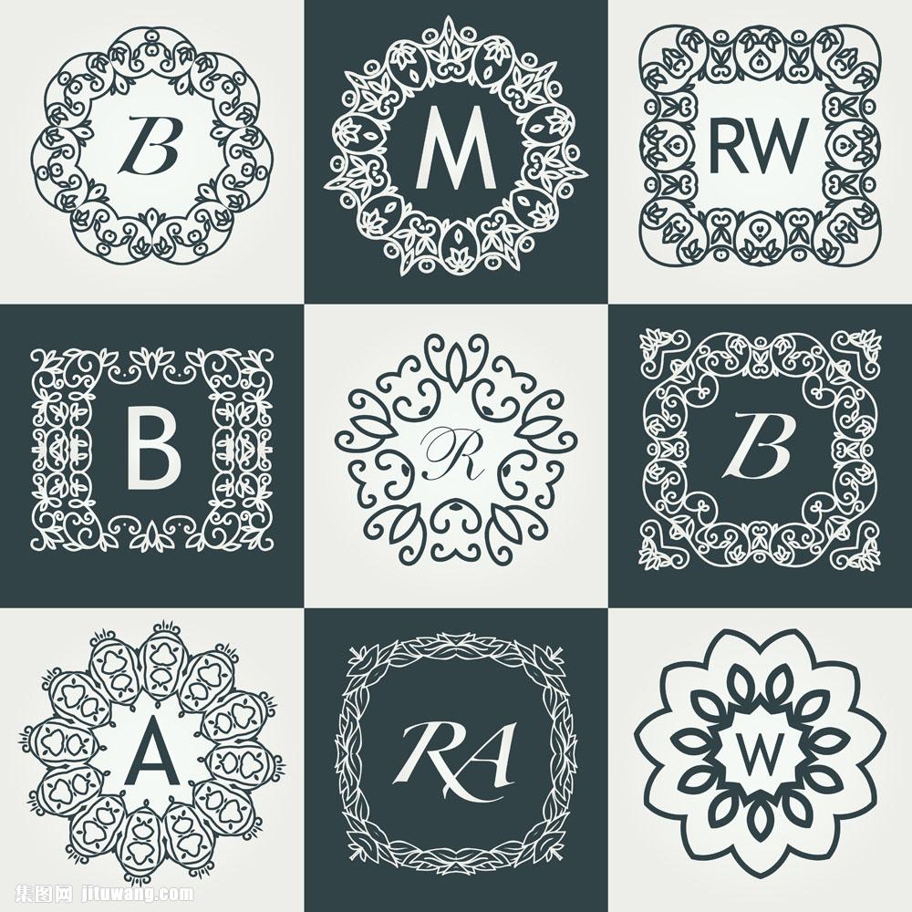 欧式花纹字母logo设计图片
