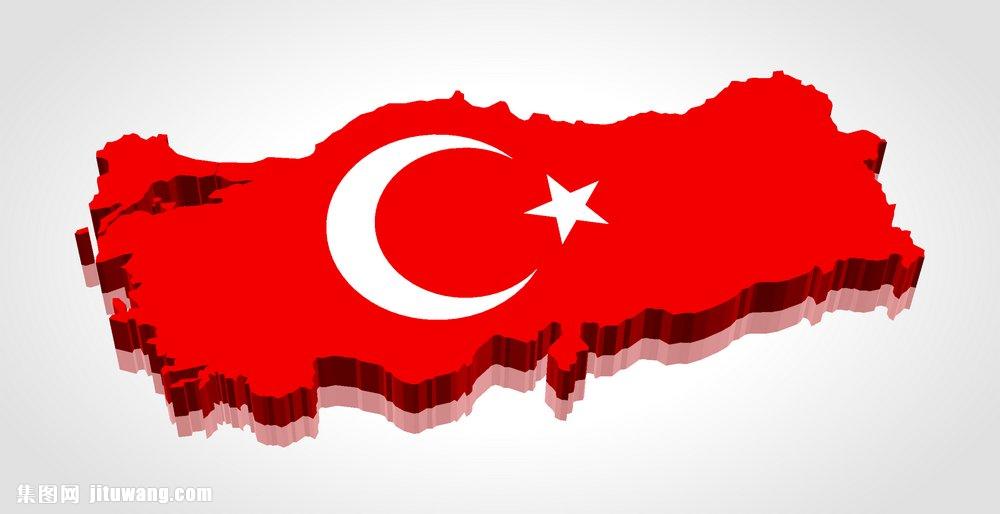 地图形状的土耳其国旗
