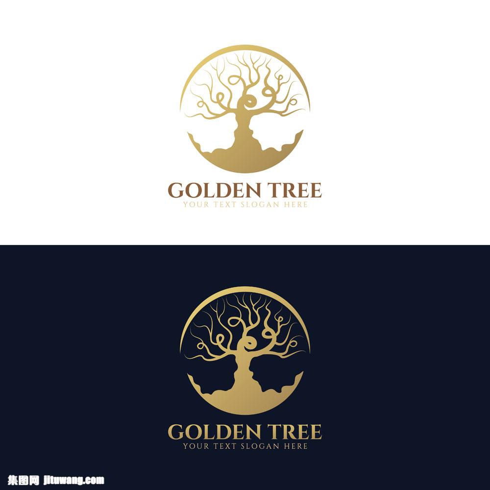圆形大树标志图片下载,个性创意标志,logo设计,创意logo图形,商标设计
