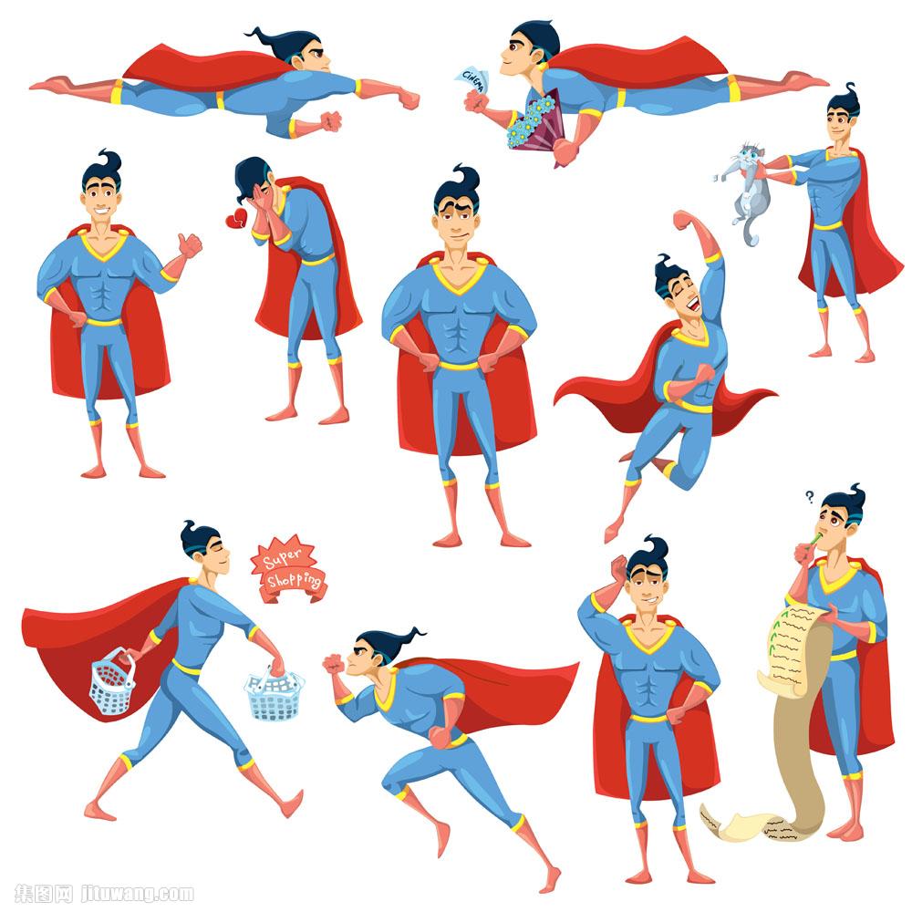 超人英雄插画图片