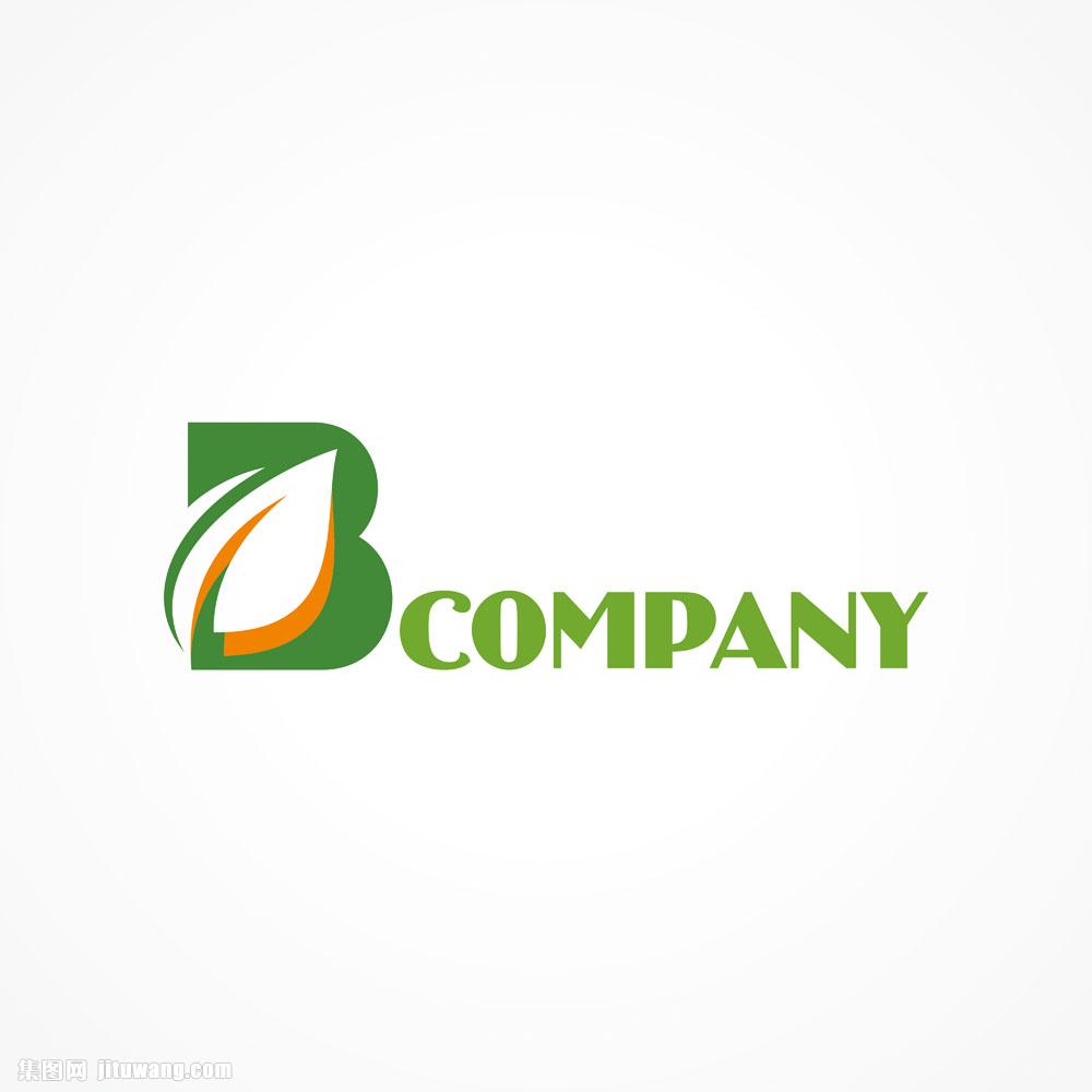 树叶b字母logo设计图片图片