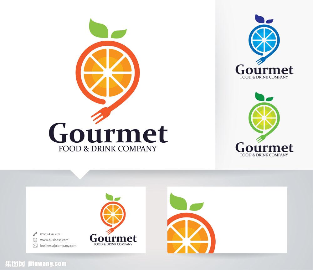 橙子和叉子logo图片