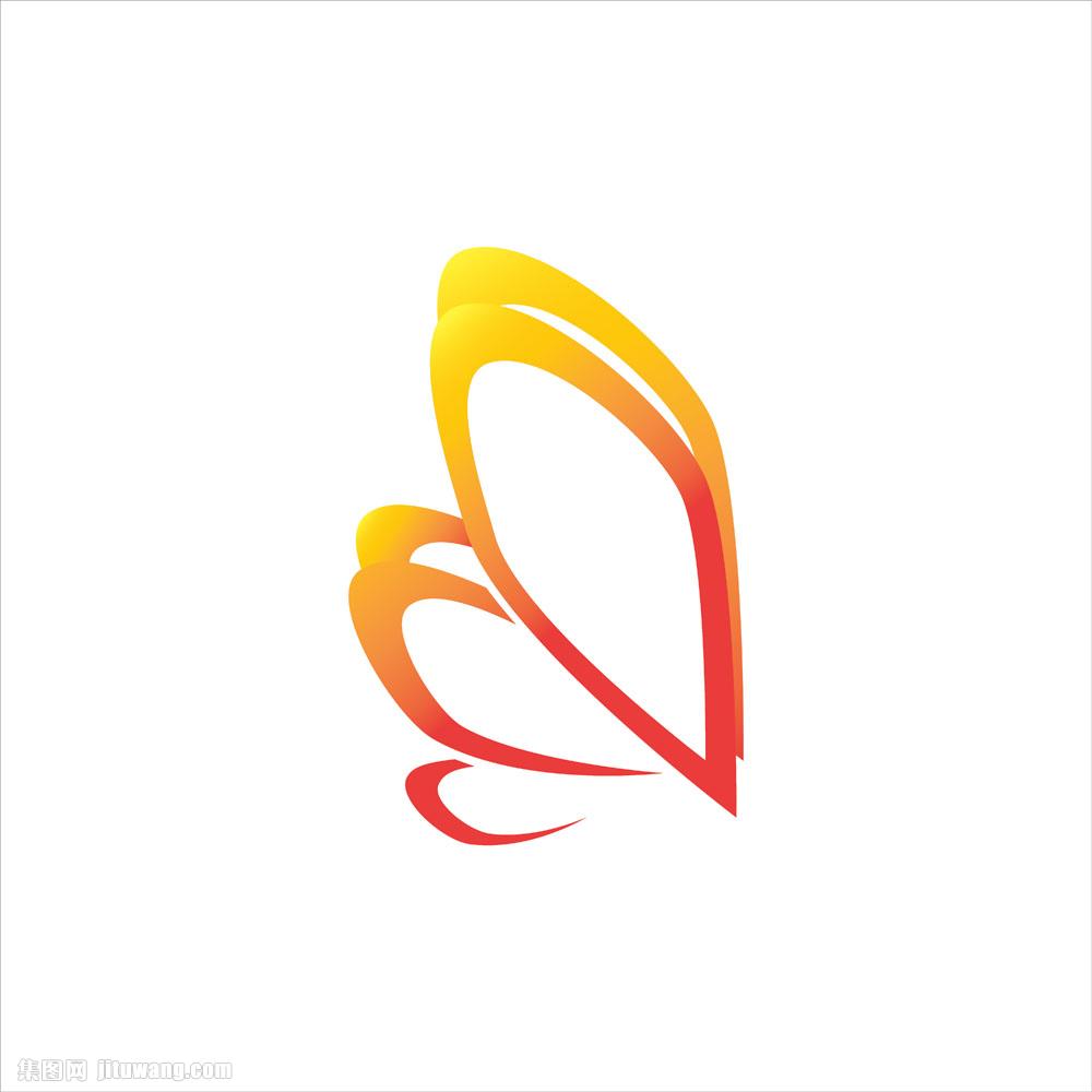 黄色蝴蝶标志图片下载,个性创意标志,logo设计,创意logo图形,商标设计