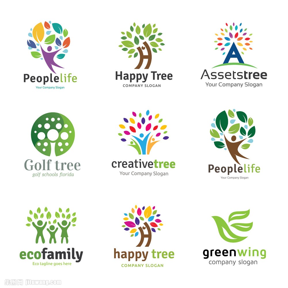 环保健康logo设计矢量素材下载-行业标志-标志图标-矢量素材 - 集图网