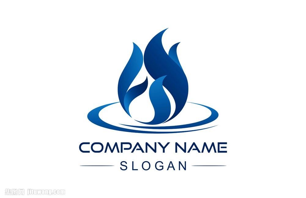 蓝色火焰logo设计
