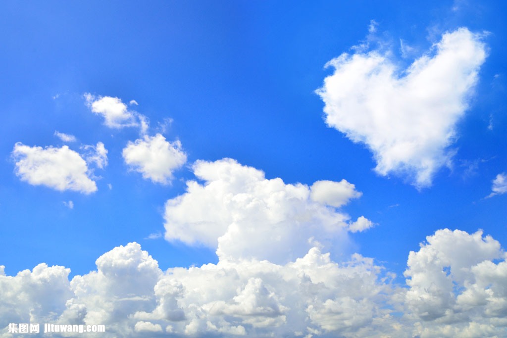 蓝天心形云朵 图片素材下载-天空云彩-自然景观-图片