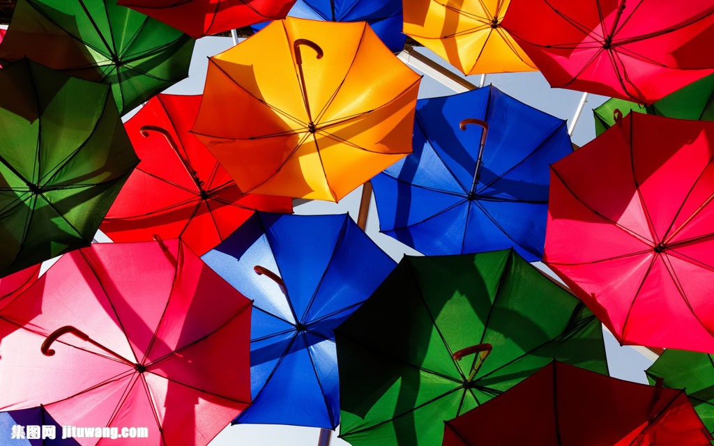 彩色雨伞壁纸图片