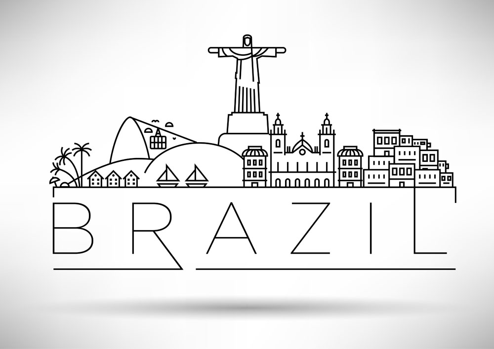 巴西城市插画图片下载,巴西,城市插画,城市剪影,卡通城市漫画,建筑
