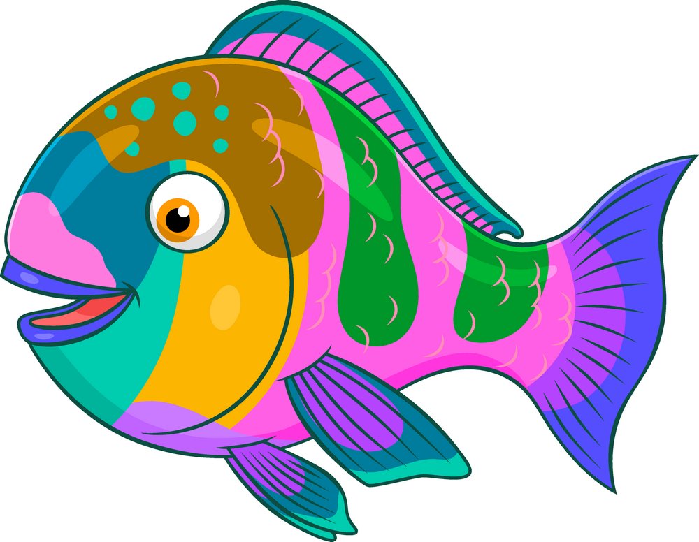 彩色条纹鱼矢量素材下载-水中生物-生物世界-矢量素材