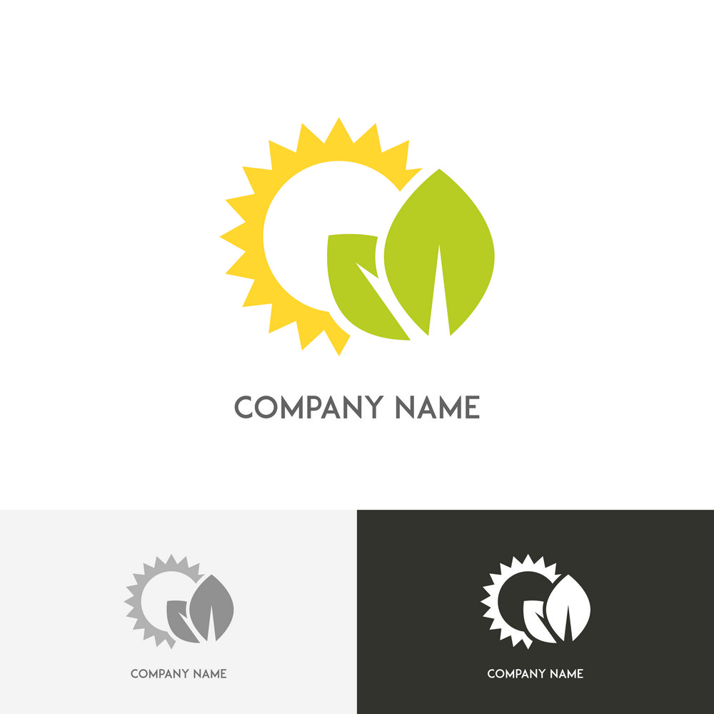 太阳绿叶标志矢量图片,太阳,绿叶,个性创意标志,logo设计,创意logo
