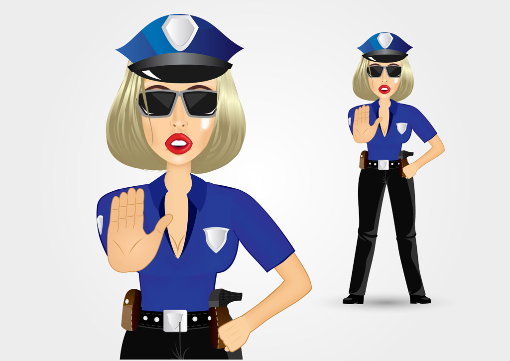 卡通女警察人物设计
