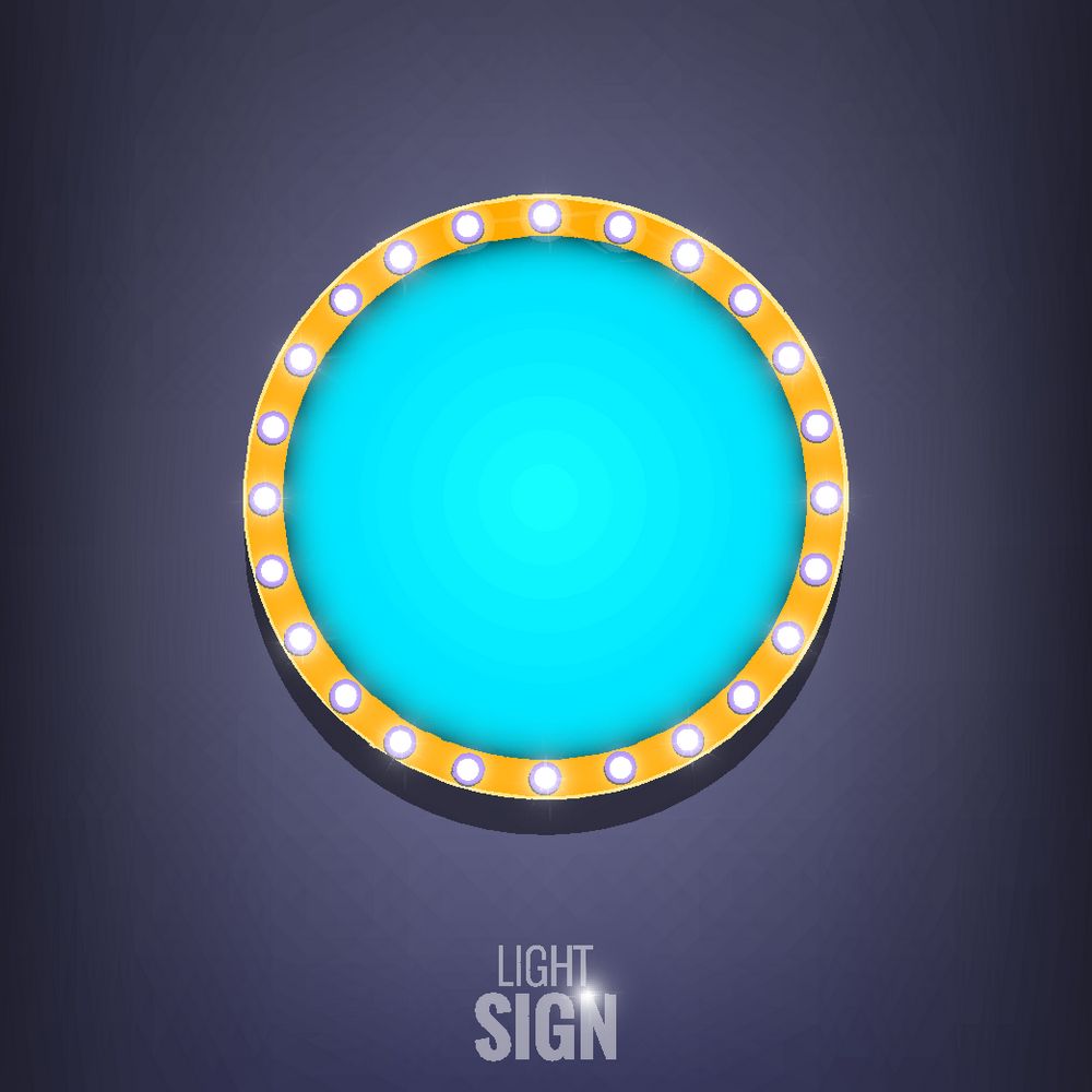 蓝色圆形灯光按钮