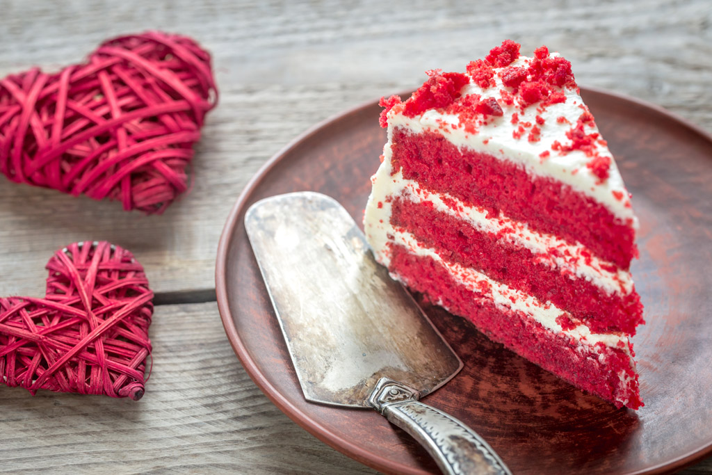 红色蛋糕图片