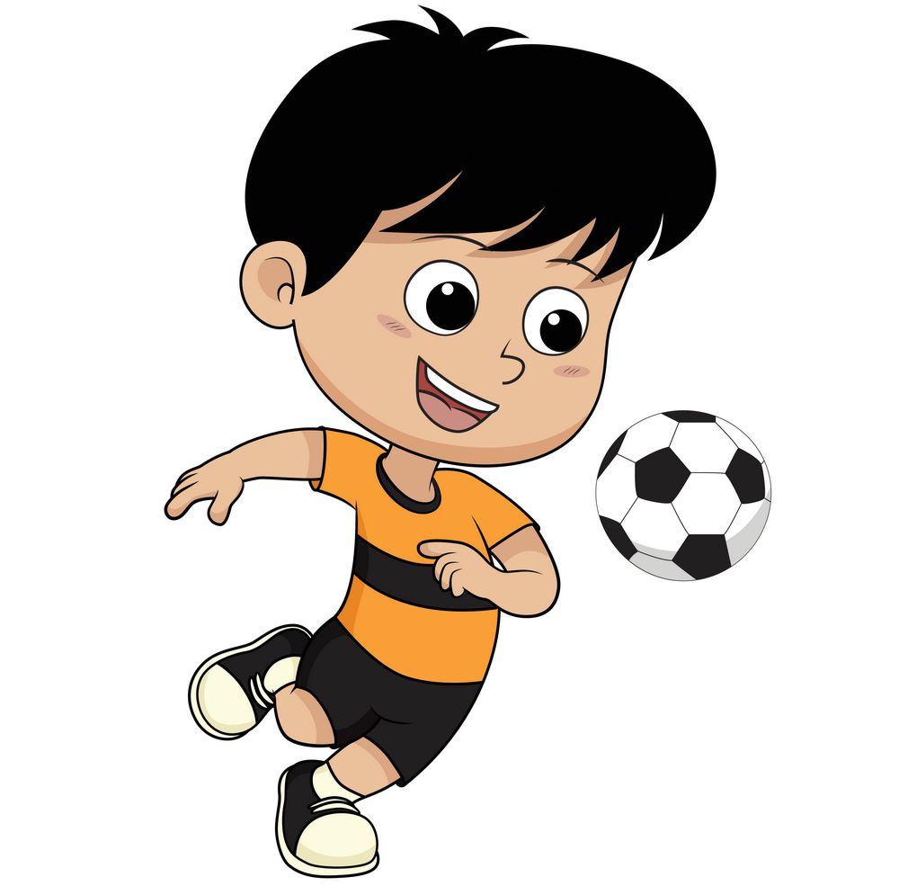 玩足球男孩矢量素材下载-卡通形象-矢量人物-矢量素材