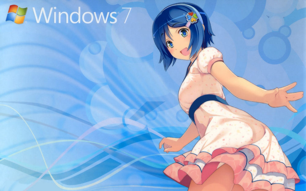 动漫,Windows 7的,Nanobe夫人,动漫女孩,蓝头发,动漫68440 第1页
