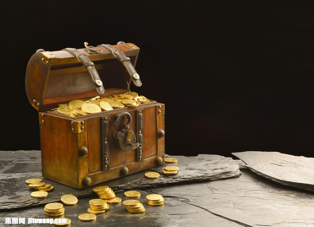 百宝箱,宝藏,古典,黄金,黄色,金币,金融货币,金色,古典金币,一箱金子