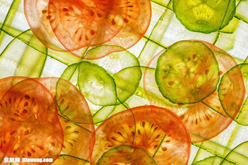 黄瓜西红柿片背景纹理图片素材下载(图片id:642411)_-水果蔬菜-图片