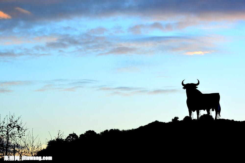 公牛剪影图片
