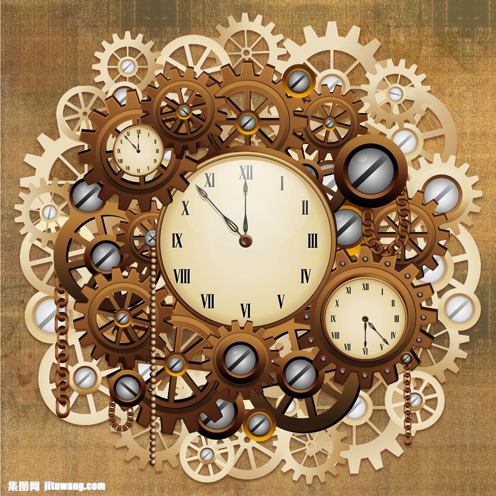齿轮机器钟表图片