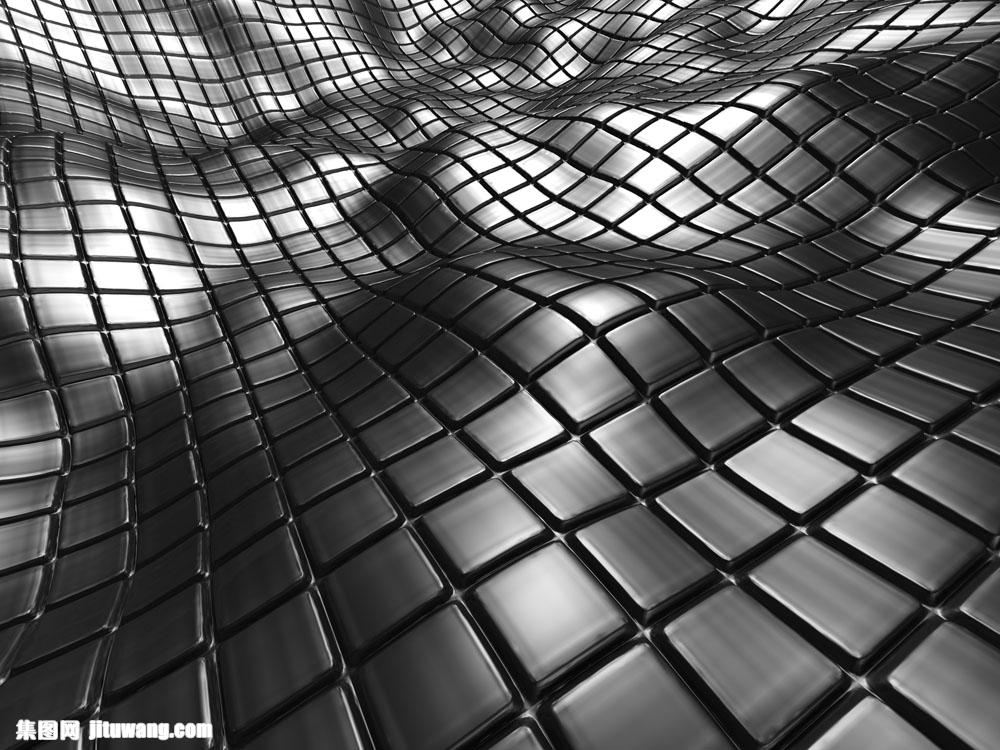 黑色曲线方块背景