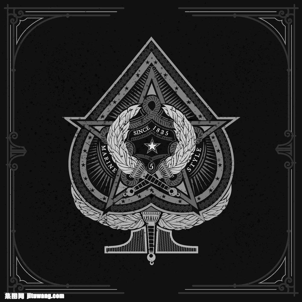 黑暗背景上的徽章