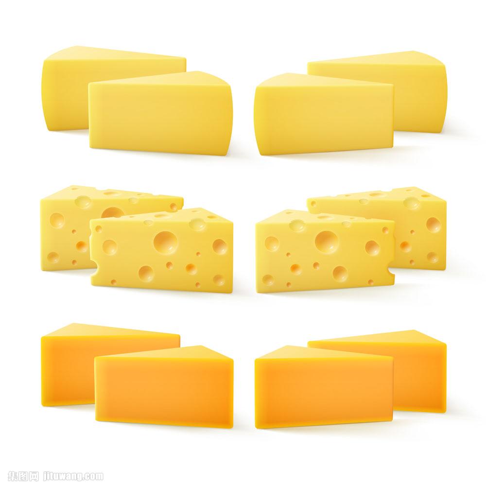 不同颜色的奶酪
