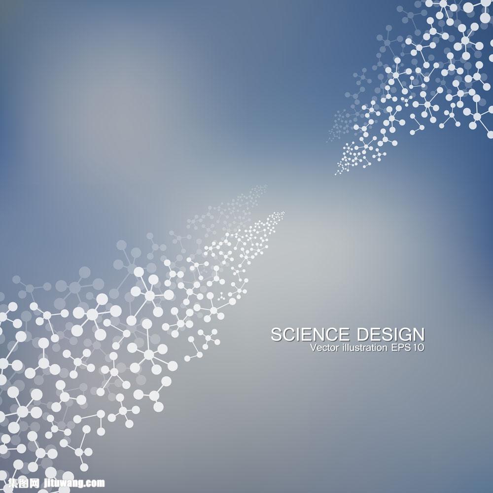 灰色梦幻分子结构背景