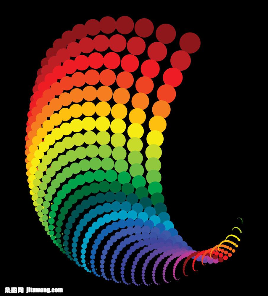 彩色动感圆圈抽象背景