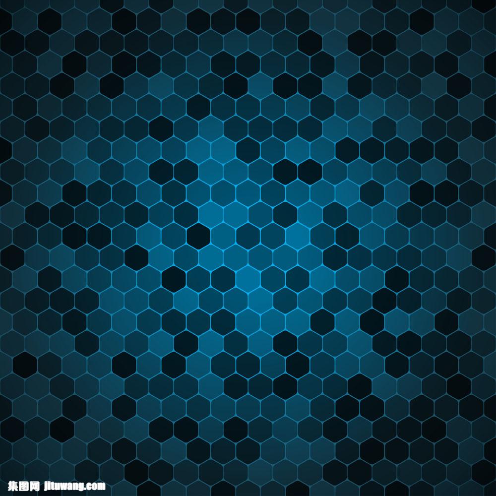 蓝色六边形时尚背景