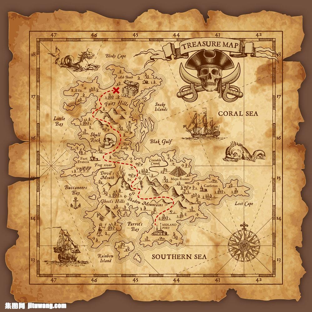 海盗地图怎么画图纸图片