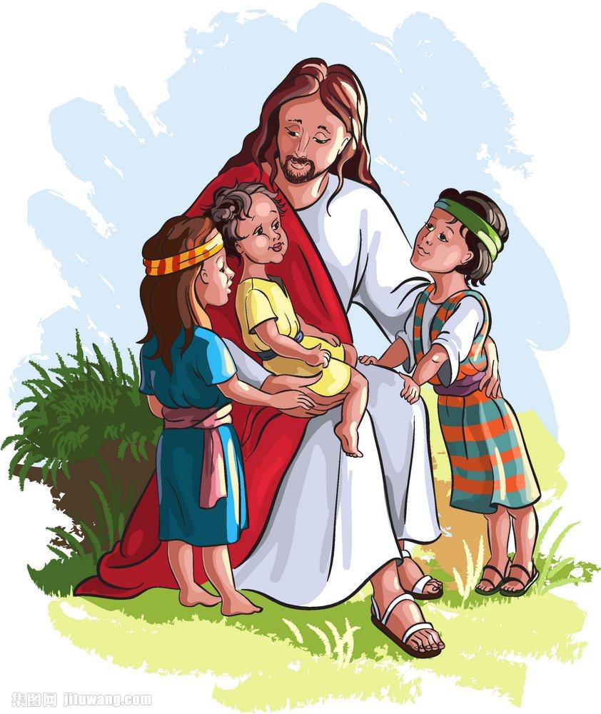 耶稣与孩子图片