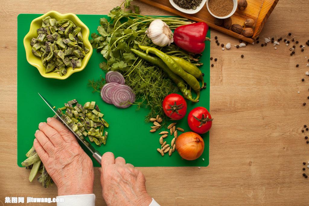 厨师切菜图片