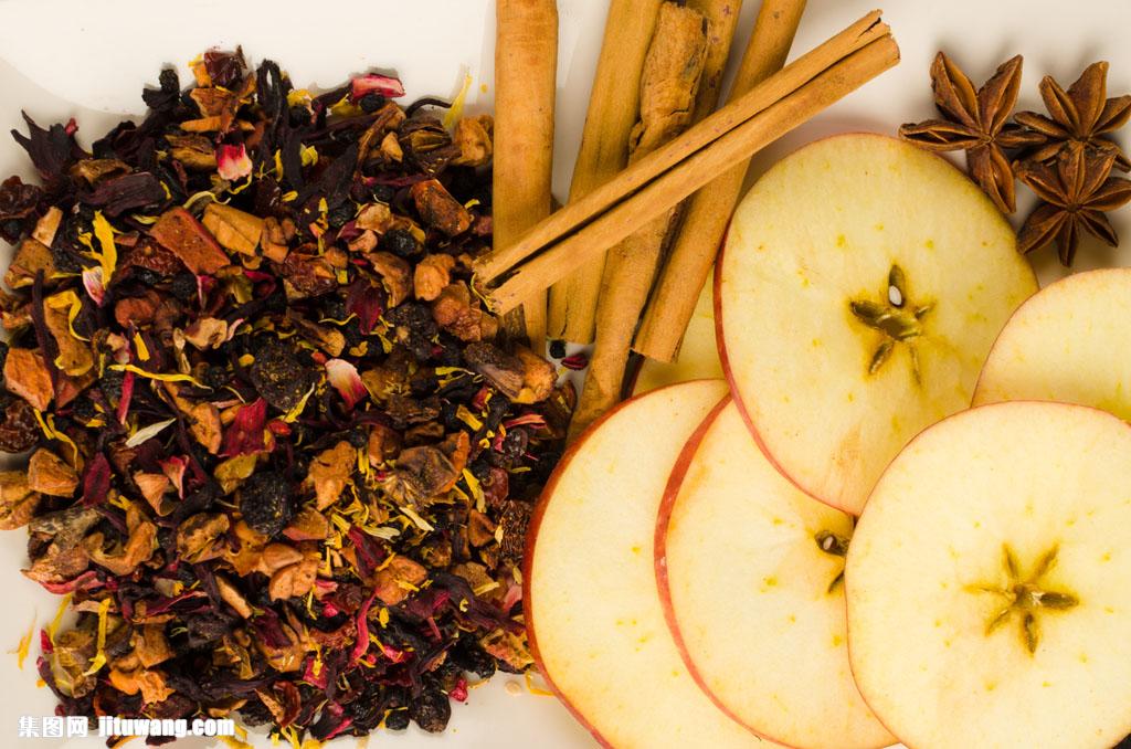 花茶与苹果片