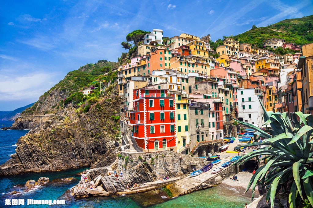 五渔村彩色房屋风景