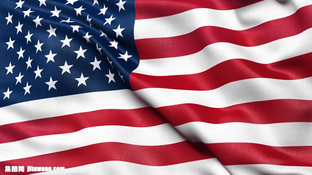 美国国旗褶皱背景图片