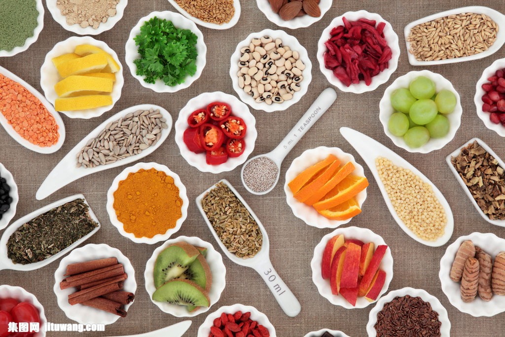各种粗粮水果食材