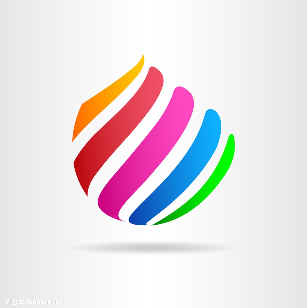 收藏 关键词:彩色丝带球形标志图片下载,丝带球形logo设计,商标设计