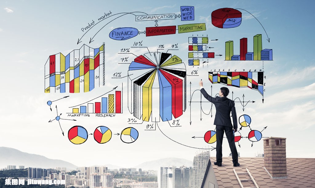 分析图表的职业男性