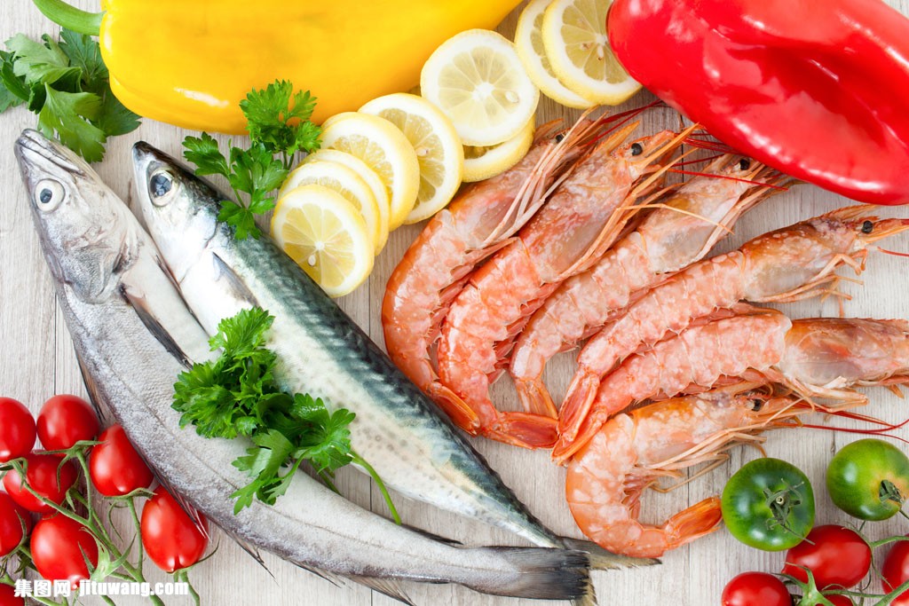 鲭鱼与虾 图片素材下载-食材原料-餐饮美食-图片素材 - 集图网 www.