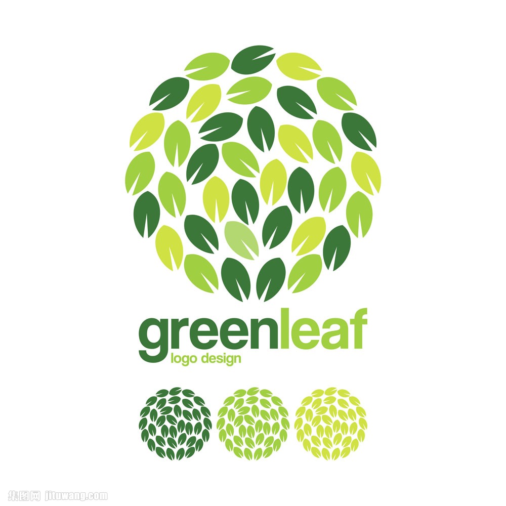 树叶标志,绿叶logo设计,商标设计,标志设计,创意logo图形,行业标志