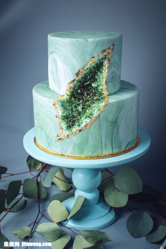绿色婚礼蛋糕图片
