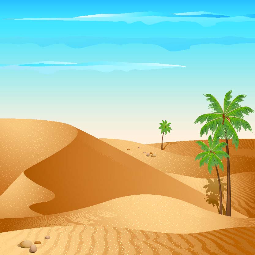 沙漠里的树怎么画图片