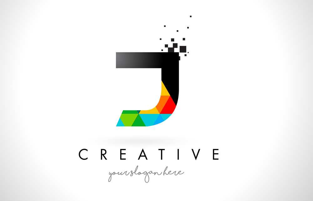 彩色,三角形,字母j,个性创意字母标志,英文字母logo设计,英语字母logo
