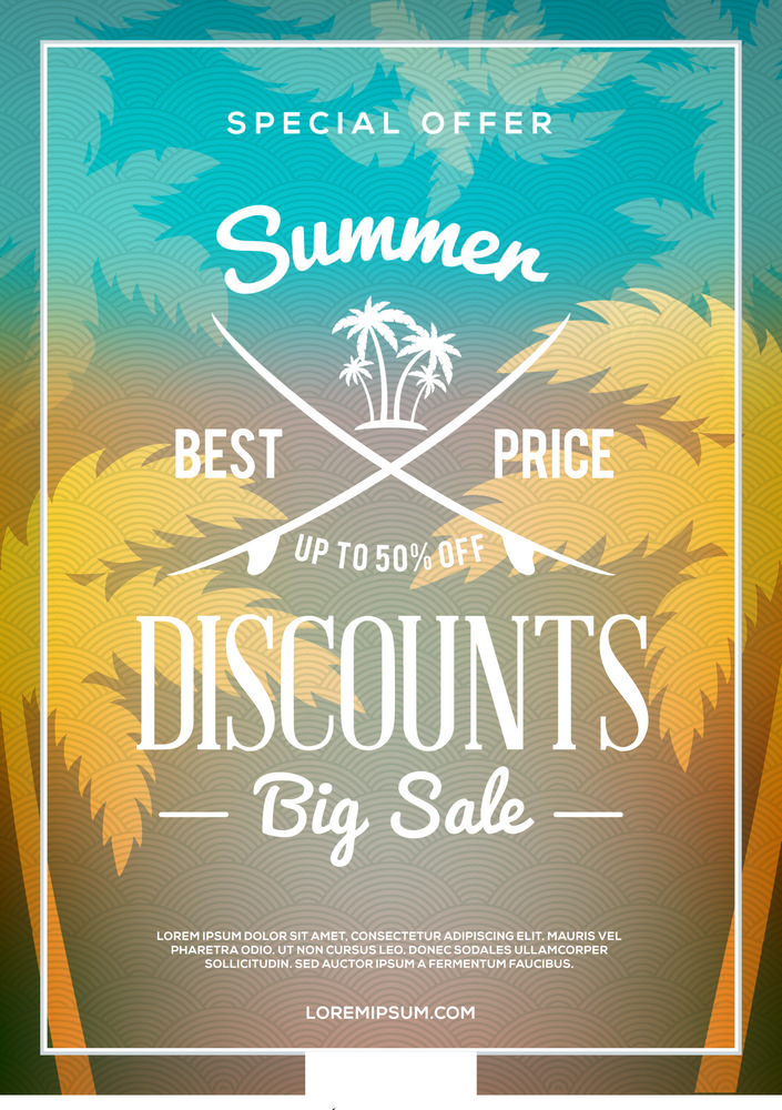 夏日海报椰树背景