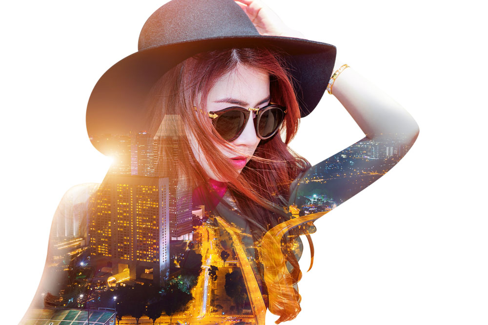 时尚美女双重曝光图片素材下载(图片id:881433)_-其他类别-图片素材