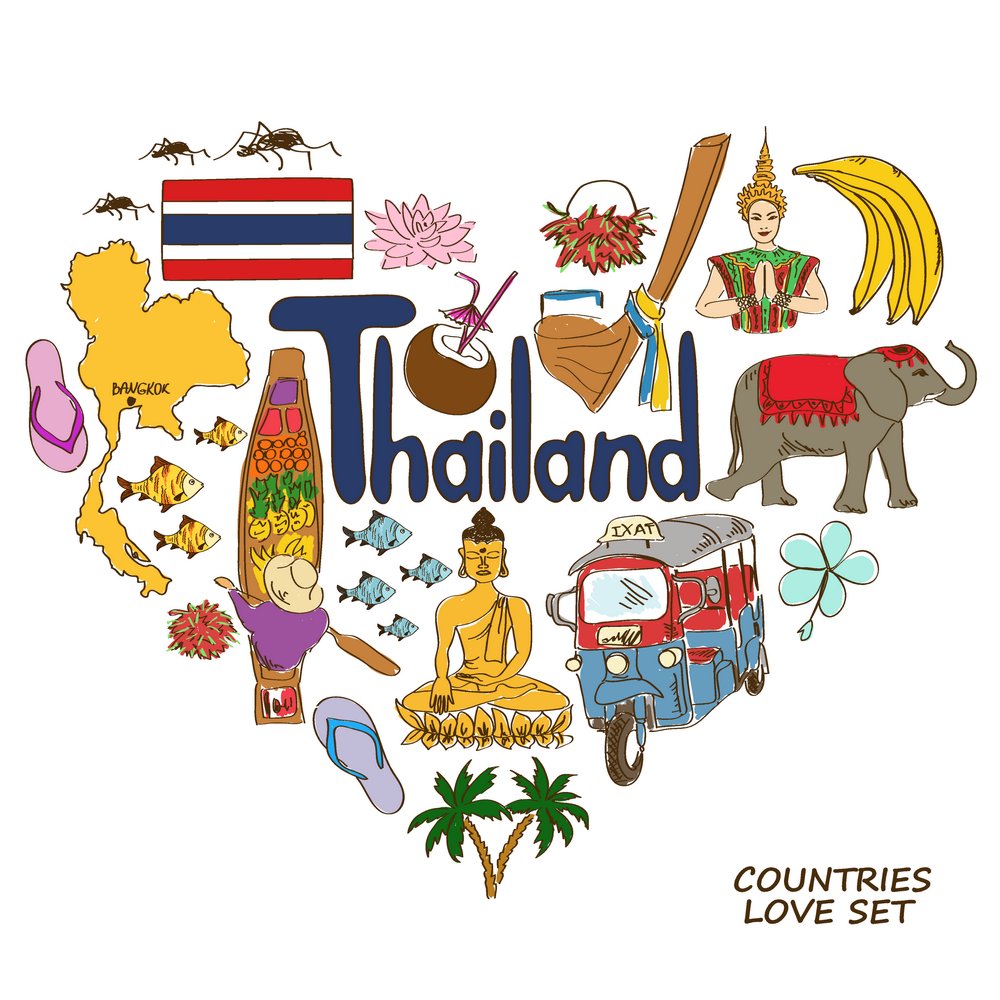 泰国旅游漫画图片