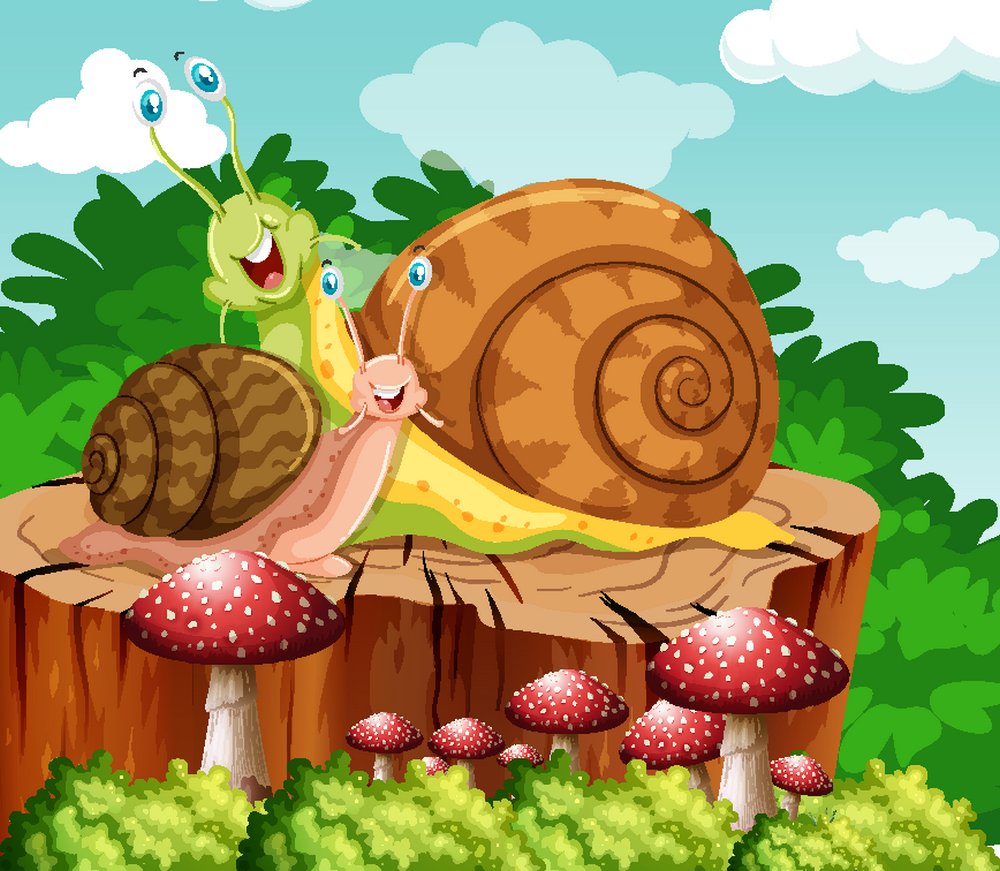 蜗牛上树卡通图片图片
