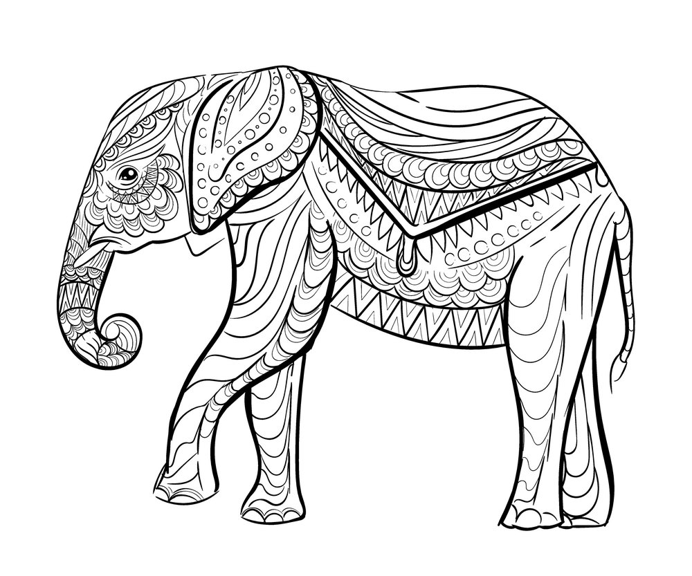 矢量大象插画